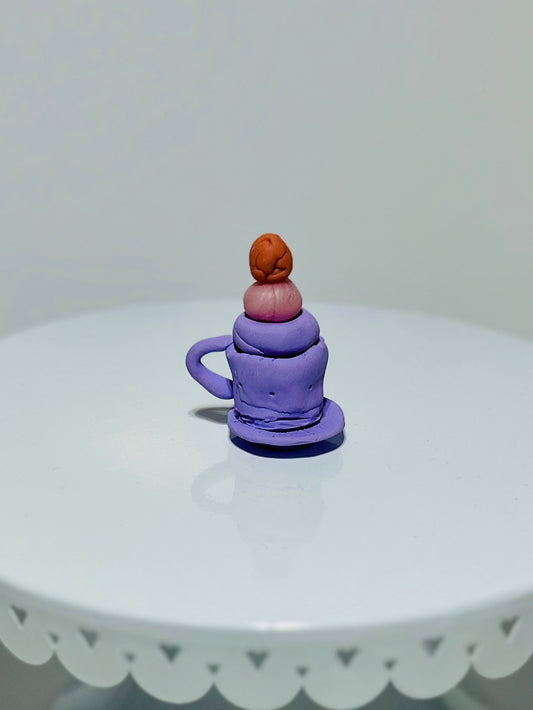 Purple Tea Cup with Saucer