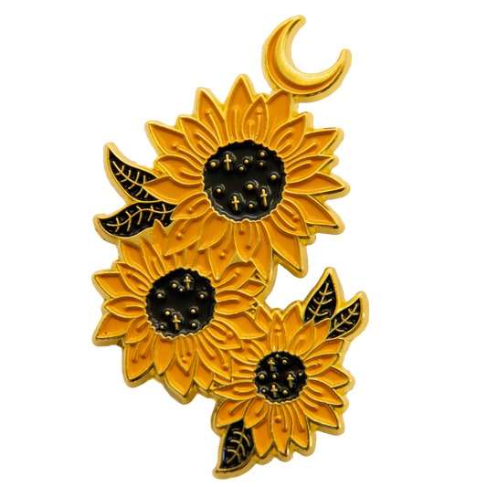 Sunflower Moon Enamel Pin